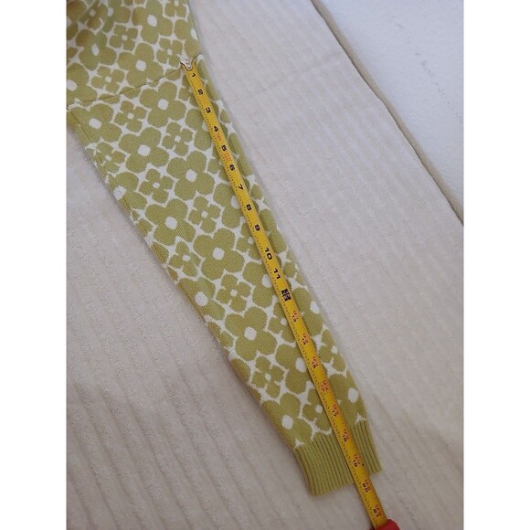 Hollister Women’s M Green White Floral Cropped Sweater Cotton Knit Casual - Picture 12 of 15